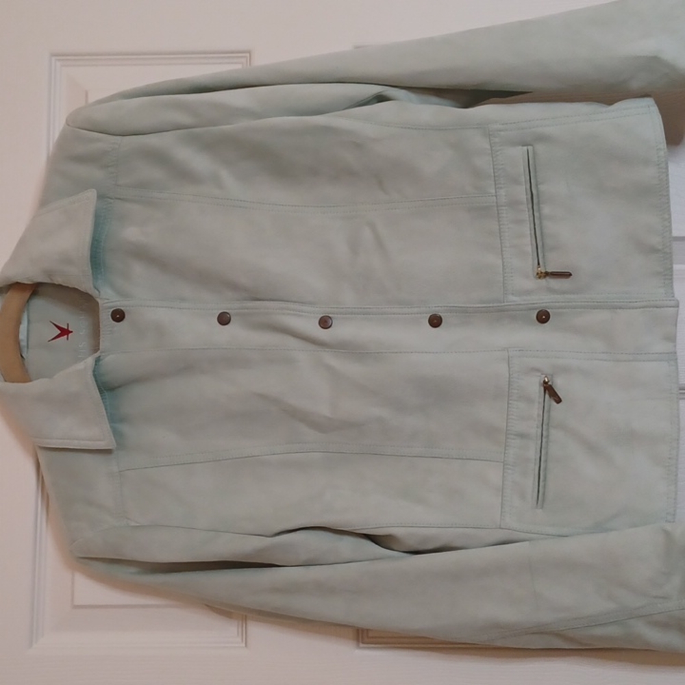 Fuchs Schmitt artica light green short soft jacket lined 5 snaps zipped